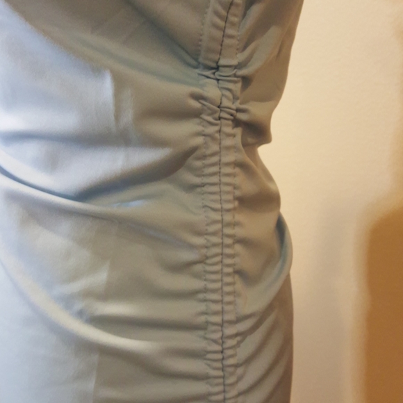 Blue Drawstring Ruched Short Sleeve Dress New - Picture 4 of 7